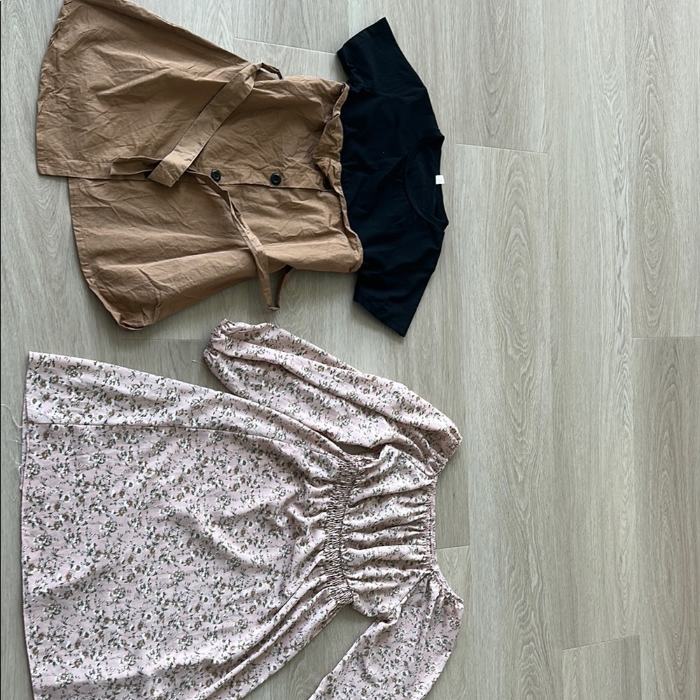 Floral Off-Shoulder Dress and Tops Set